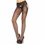 Leg Avenue Pantie En Red Bordada Negro Elegante